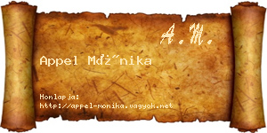 Appel Mónika névjegykártya