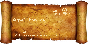 Appel Mónika névjegykártya